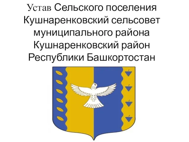 Устав Сельского поселения Кушнаренковский сельсовет муниципального района Кушнаренковский район Республики Башкортостан