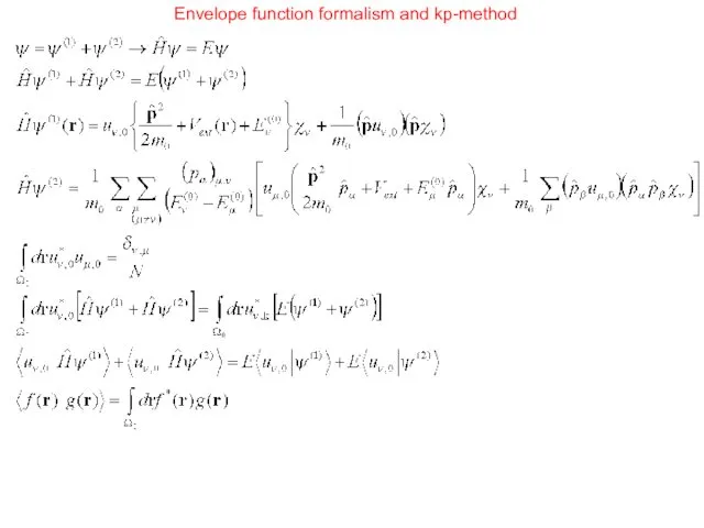 Envelope function formalism and kp-method