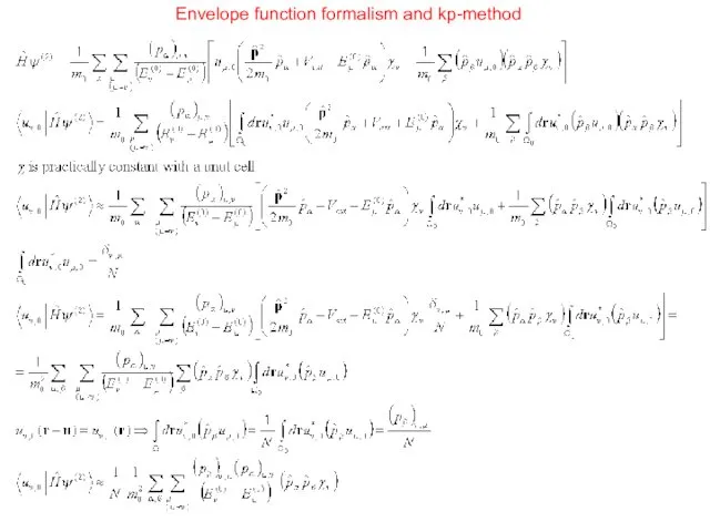 Envelope function formalism and kp-method