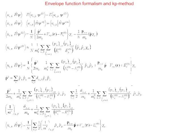 Envelope function formalism and kp-method