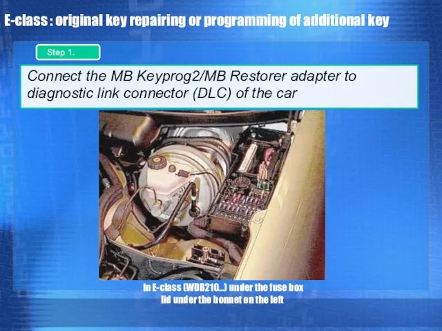 E-class : original key repairing or programming of additional key