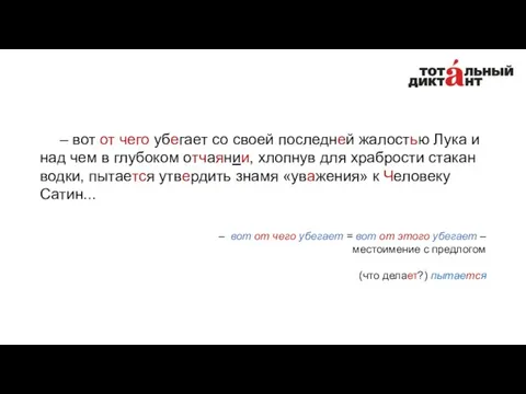 – вот от чего убегает со своей последней жалостью Лука