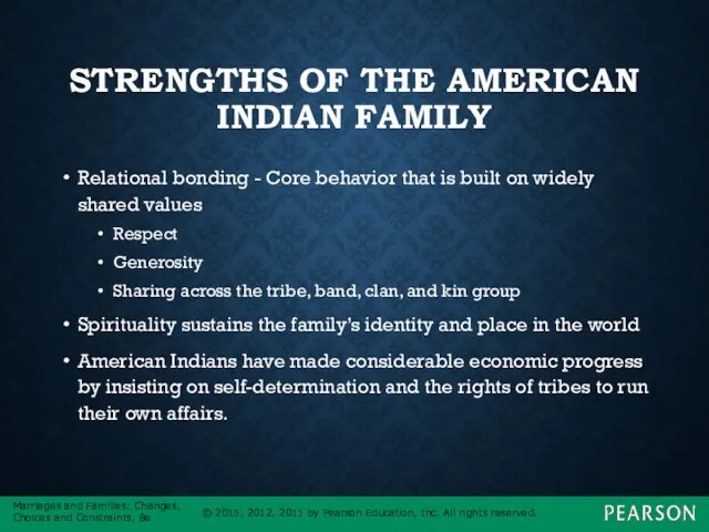 STRENGTHS OF THE AMERICAN INDIAN FAMILY Relational bonding - Core