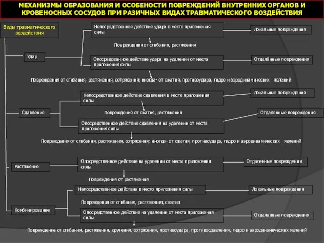 МЕХАНИЗМЫ ОБРАЗОВАНИЯ И ОСОБЕНОСТИ ПОВРЕЖДЕНИЙ ВНУТРЕННИХ ОРГАНОВ И КРОВЕНОСНЫХ СОСУДОВ