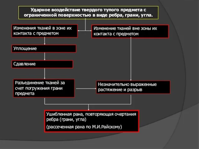 Ударное воздействие твердого тупого предмета с ограниченной поверхностью в виде