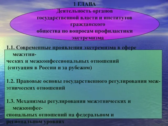 1.1. Современные проявления экстремизма в сфере межэтни- ческих и межконфессиональных