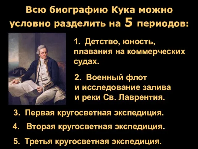 5. Третья кругосветная экспедиция. Всю биографию Кука можно условно разделить