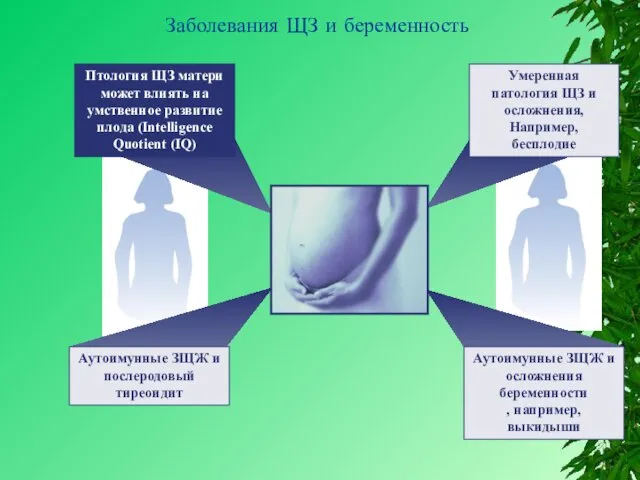 Заболевания ЩЗ и беременность Птология ЩЗ матери может влиять на