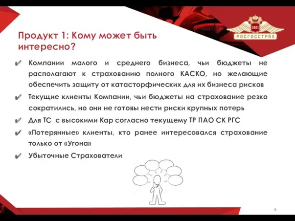 Продукт 1: Кому может быть интересно? Компании малого и среднего бизнеса, чьи бюджеты