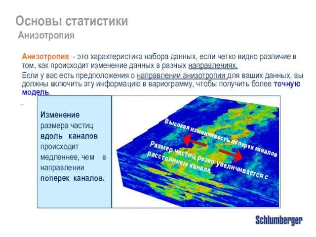 Основы статистики Анизотропия Анизотропия - это характеристика набора данных, если