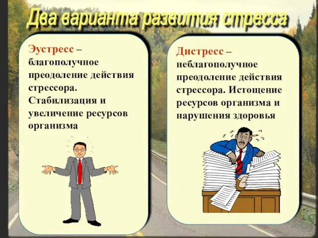 Эустресс – благополучное преодоление действия стрессора. Стабилизация и увеличение ресурсов