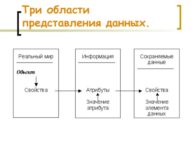 Три области представления данных.