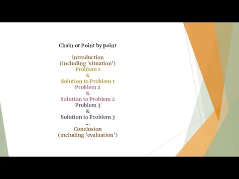 Chain or Point by point Introduction (including 'situation') Problem 1