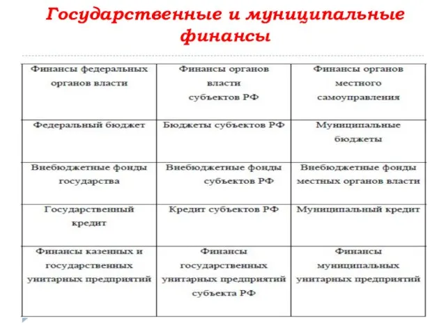 Государственные и муниципальные финансы