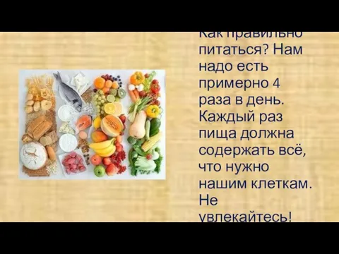 Как правильно питаться? Нам надо есть примерно 4 раза в