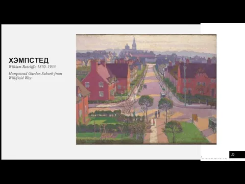 ХЭМПСТЕД William Ratcliffe 1870–1955 Hampstead Garden Suburb from Willifield Way