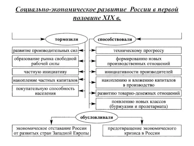 Социально-экономическое развитие России в первой половине XIX в.