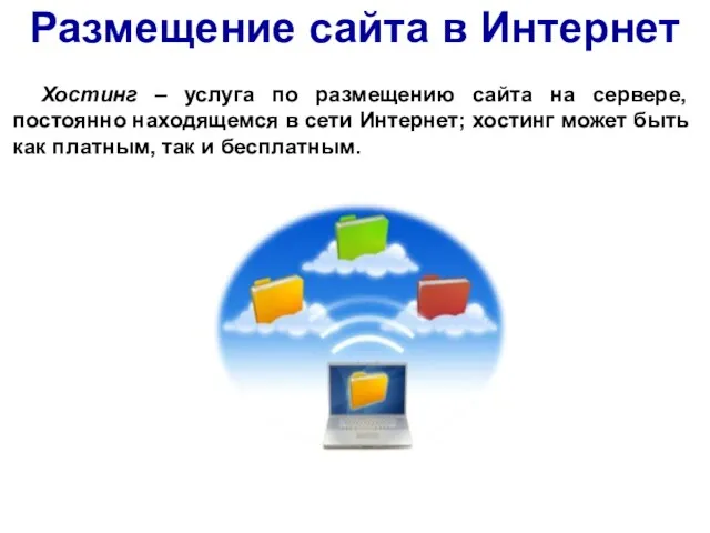 Размещение сайта в Интернет Хостинг – услуга по размещению сайта