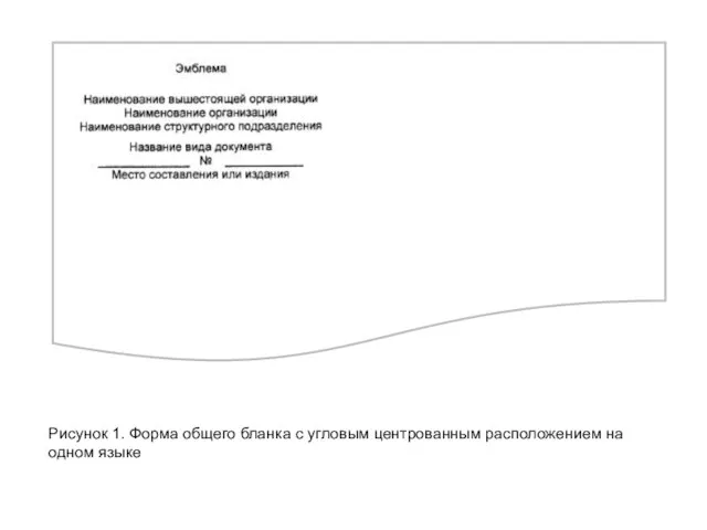 Рисунок 1. Форма общего бланка с угловым центрованным расположением на одном языке