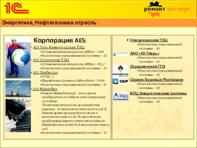 AES Усть-Каменогорская ТЭЦ Установленная мощность (МВт) – 1354 Количество пользователей