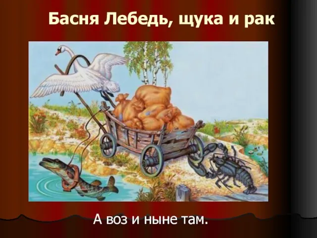 Басня Лебедь, щука и рак А воз и ныне там.