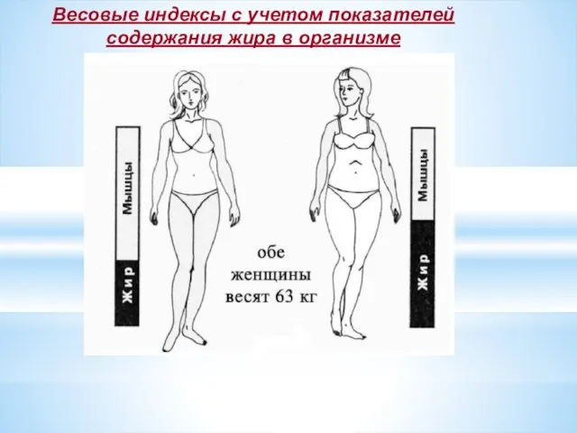 Весовые индексы с учетом показателей содержания жира в организме