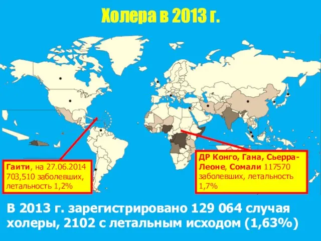 Холера в 2013 г. В 2013 г. зарегистрировано 129 064