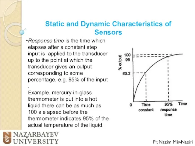 Static and Dynamic Characteristics of Sensors Pr. Nazim Mir-Nasiri Response