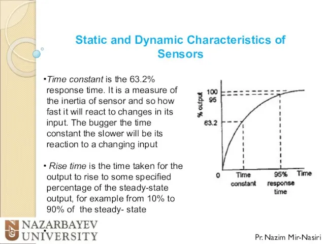 Static and Dynamic Characteristics of Sensors Pr. Nazim Mir-Nasiri Time