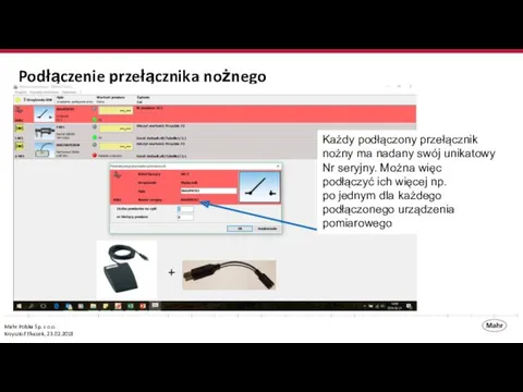 Podłączenie przełącznika nożnego