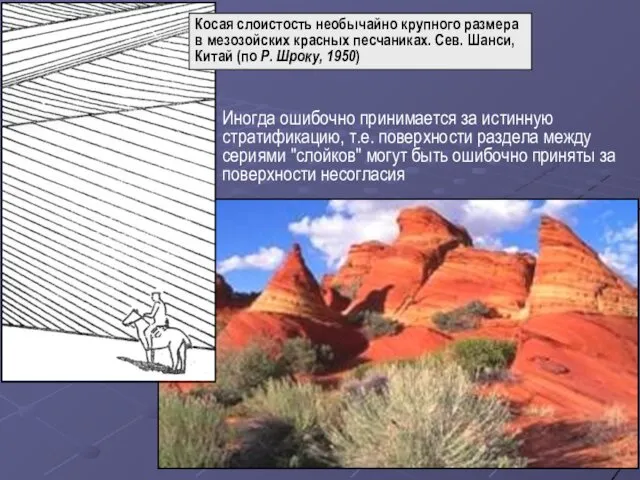 Иногда ошибочно принимается за истинную стратификацию, т.е. поверхности раздела между