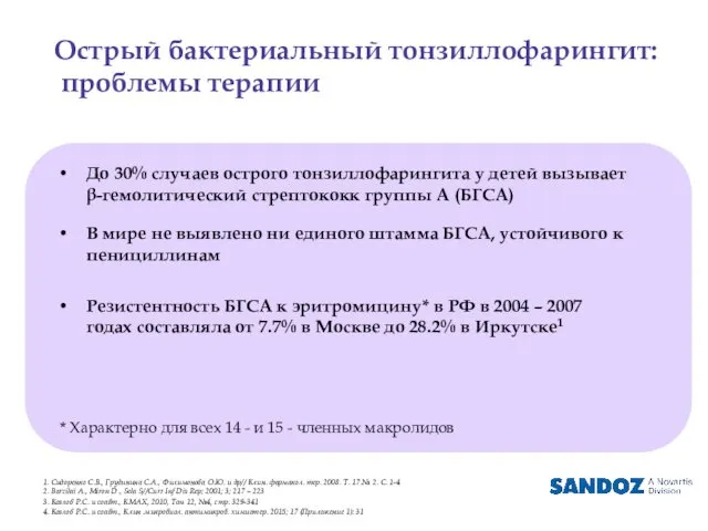 До 30% случаев острого тонзиллофарингита у детей вызывает β-гемолитический стрептококк