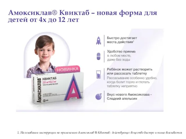 Амоксиклав® Квиктаб – новая форма для детей от 4х до