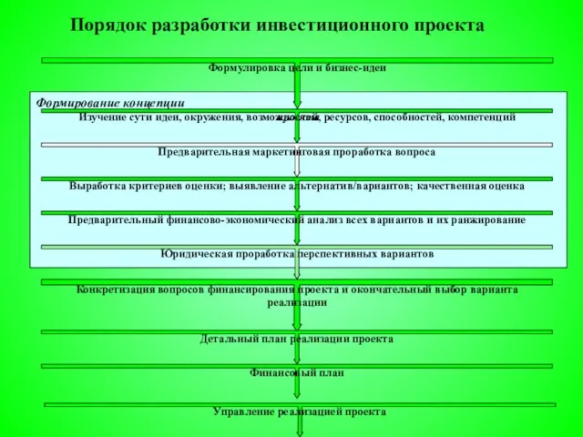 Порядок разработки инвестиционного проекта