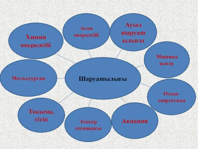 Шаруашылығы Отын-энергетика Металлургия Тоқыма, тігін Электр техникасы Авиация Машина жасау Химия өнеркәсібі Атом өнеркәсібі Ауыл шаруашылығы