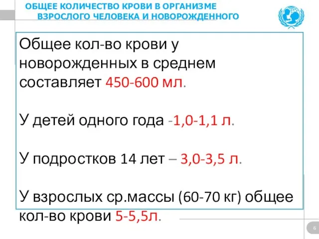 Общее кол-во крови у новорожденных в среднем составляет 450-600 мл.