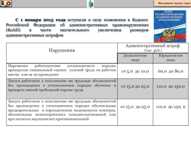 С 1 января 2015 года вступили в силу изменения в Кодексе Российской Федерации