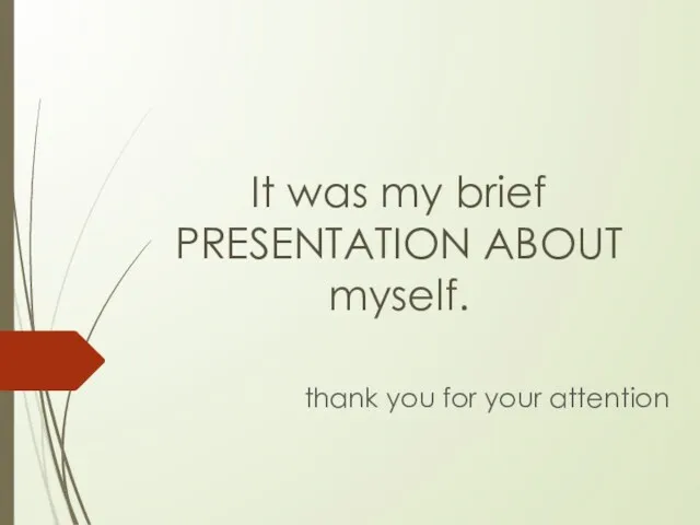 It was my brief PRESENTATION ABOUT myself. thank you for your attention