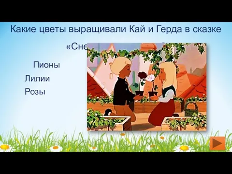 Какие цветы выращивали Кай и Герда в сказке «Снежная королева»? Пионы Розы Лилии