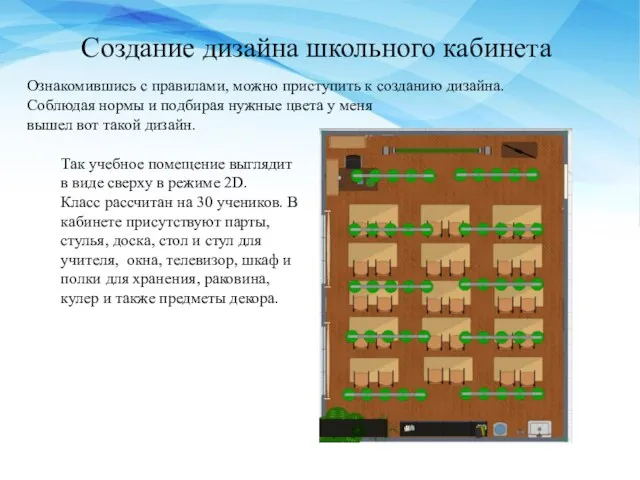 Создание дизайна школьного кабинета Ознакомившись с правилами, можно приступить к