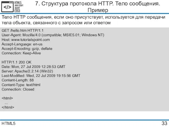 GET /hello.htm HTTP/1.1 User-Agent: Mozilla/4.0 (compatible; MSIE5.01; Windows NT) Host: