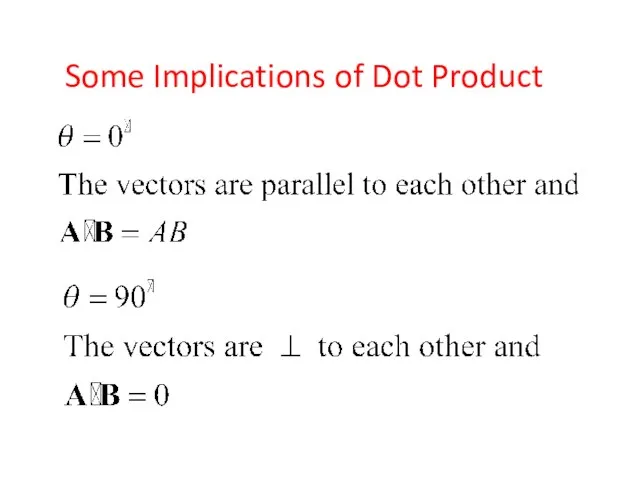 Some Implications of Dot Product
