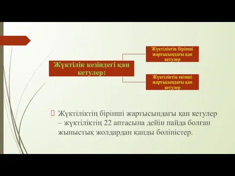 Жүктіліктің бірінші жартысындағы қан кетулер – жүктіліктің 22 аптасына дейін пайда болған жыныстық жолдардан қанды бөліністер.