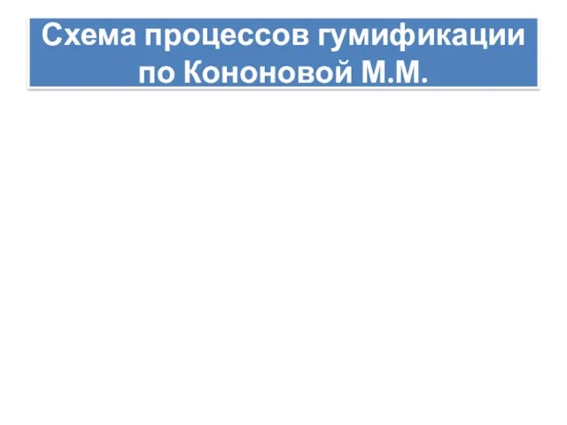 Схема процессов гумификации по Кононовой М.М.