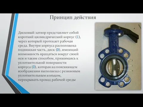 Дисковый затвор представляет собой короткий цилиндрический корпус (1), через который