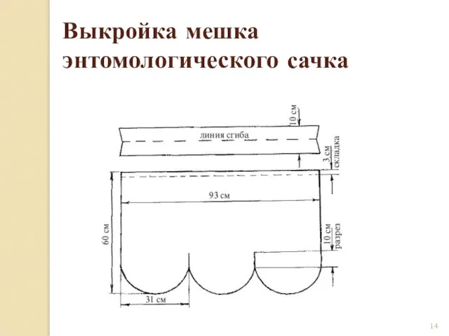 Выкройка мешка энтомологического сачка