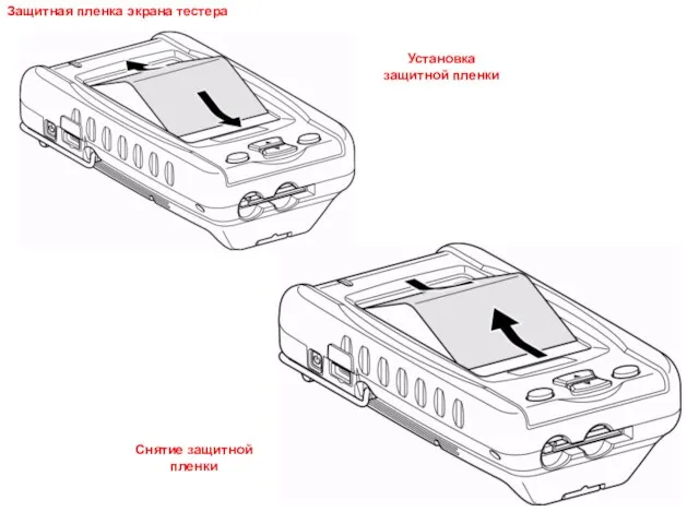 Защитная пленка экрана тестера Установка защитной пленки Снятие защитной пленки