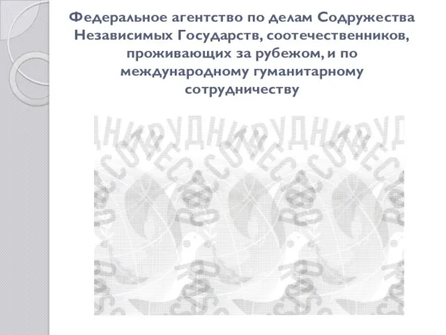 Федеральное агентство по делам Содружества Независимых Государств, соотечественников, проживающих за рубежом, и по международному гуманитарному сотрудничеству