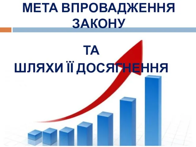 МЕТА ВПРОВАДЖЕННЯ ЗАКОНУ ТА ШЛЯХИ ЇЇ ДОСЯГНЕННЯ