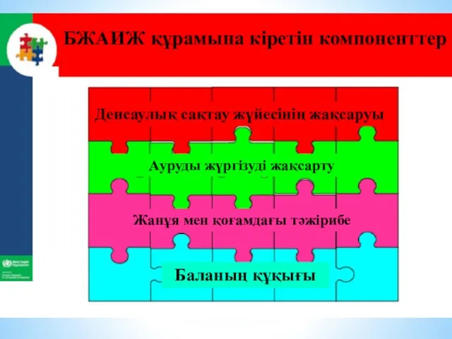 БЖАИЖ құрамына кіретін компоненттер Денсаулық сақтау жүйесінің жақсаруы Ауруды жүргізуді